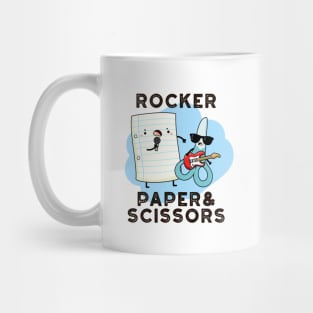 Rocker Paper And Scissors Funny Game Pun Mug